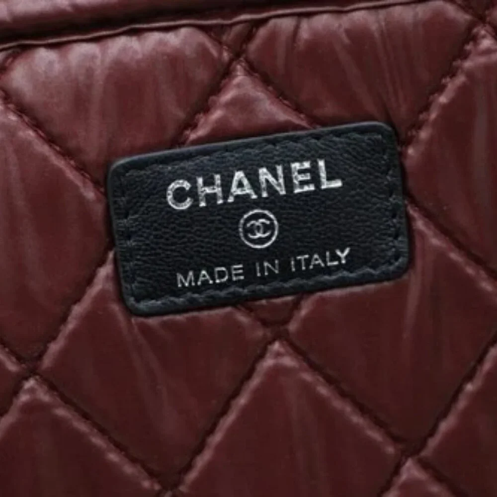 Chanel Quilted Nylon Laptop Case Black Burgundy Limited Edition 2012
